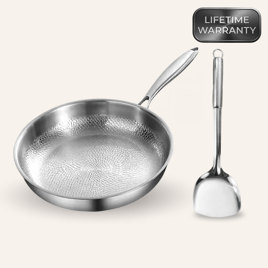 Jones Titanium Hammered Pan + Spatula Bundle
